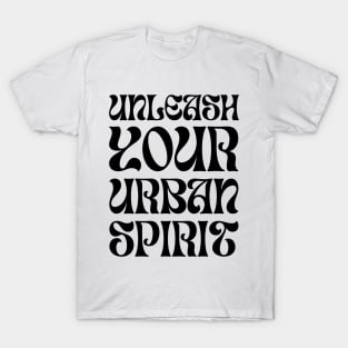 Unleash Your Urban Spirit Bold Black Print T-Shirt